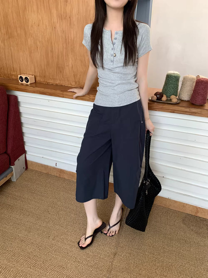 コットンブレンドバミューダワークパンツ