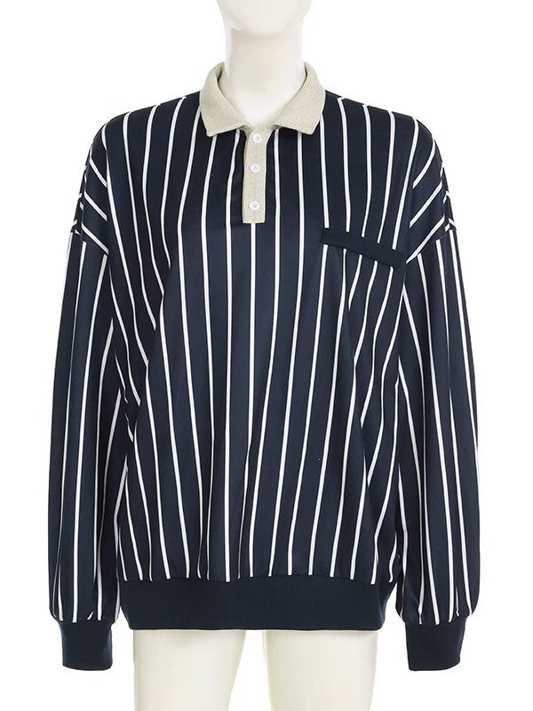 ストライプPoloプルオーバー