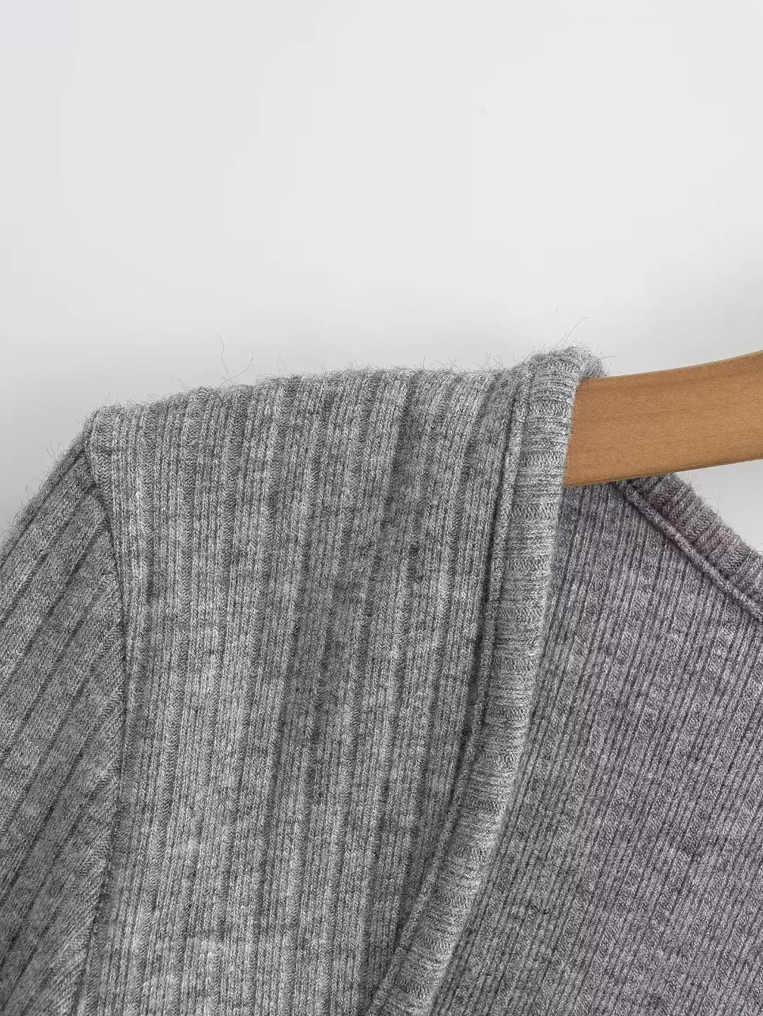 スリットスリーブリブニットボレロカーディガン