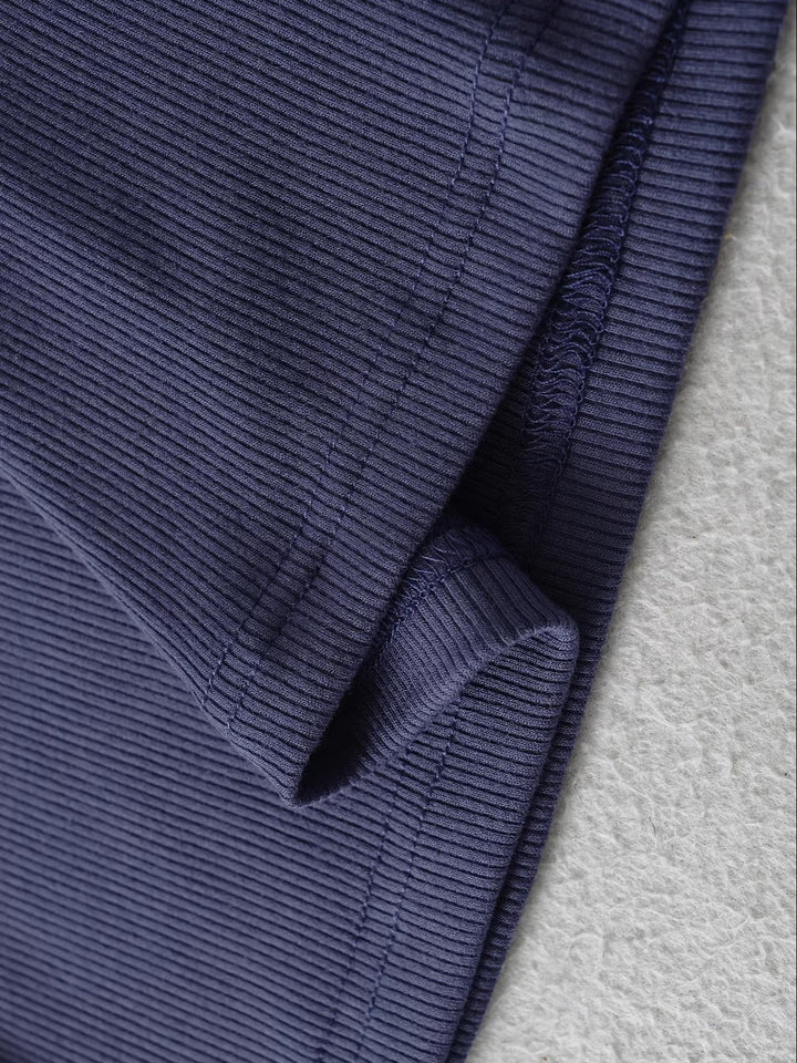 フィットスカートレイヤーリブフレアパンツ