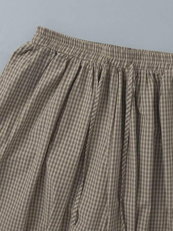 ギンガムワイドバルーンパンツ