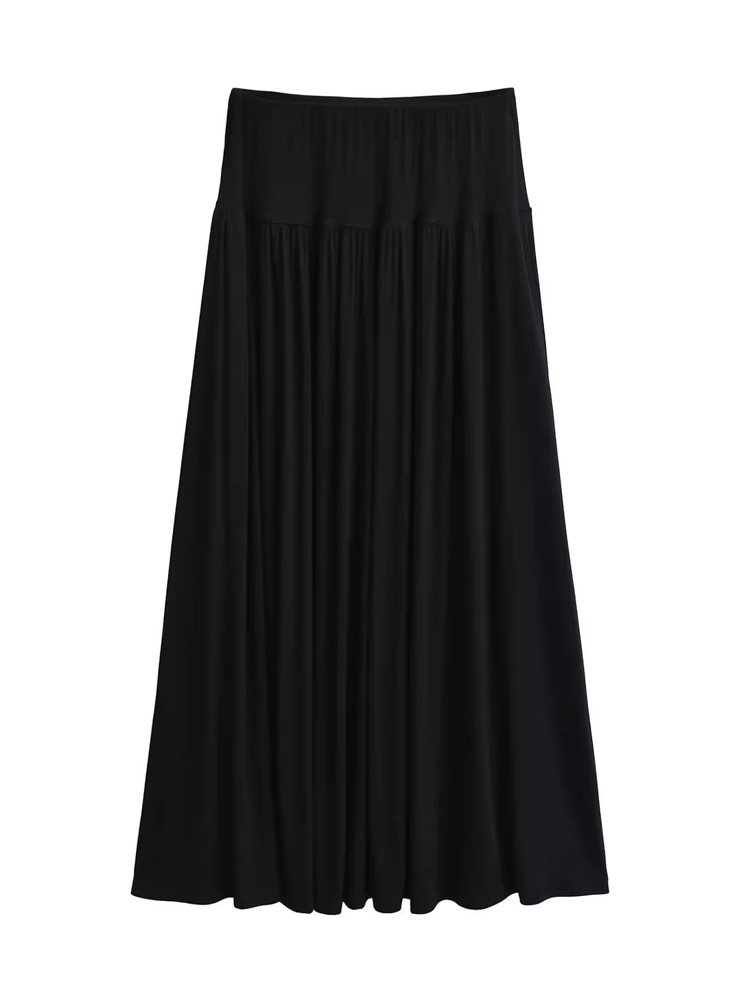 ヨーク切替ギャザーフレアロングスカート