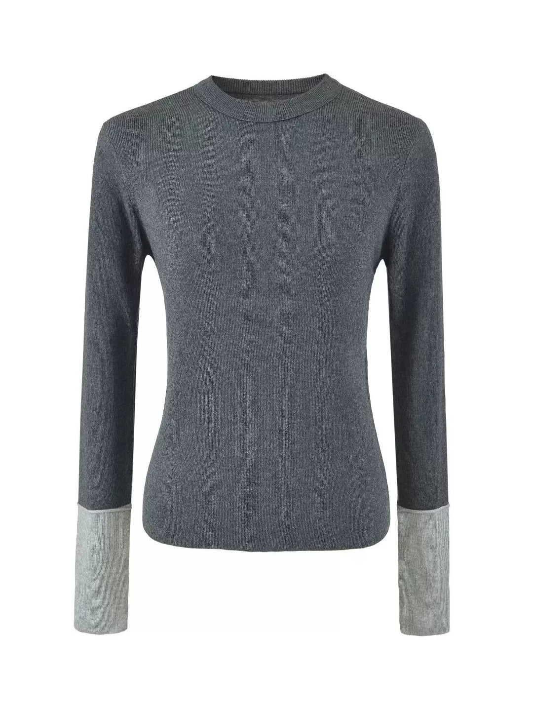 コントラストカフスニットトップス