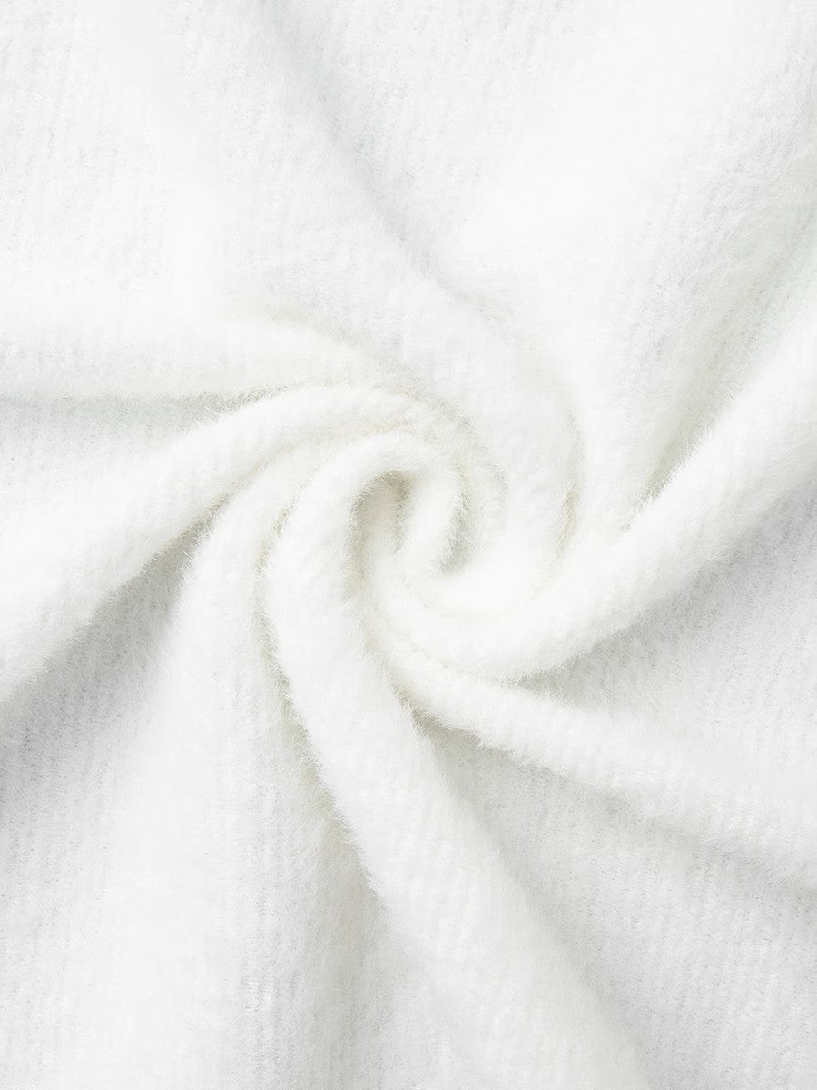 ホワイトニットロングコーディガン