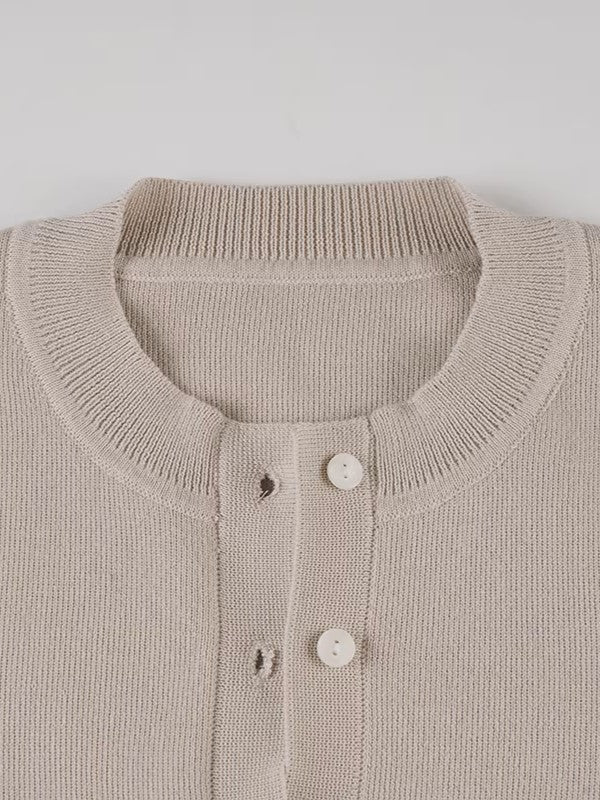 ソフトリブヘンリーネックボディースーツ