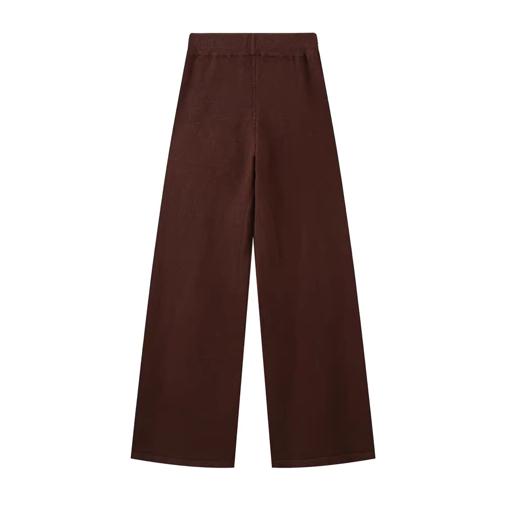 ニットラップカーディガンパンツセット