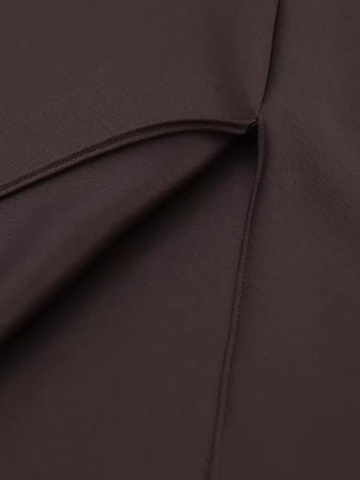 レーストリムスリットサテンミディスカート