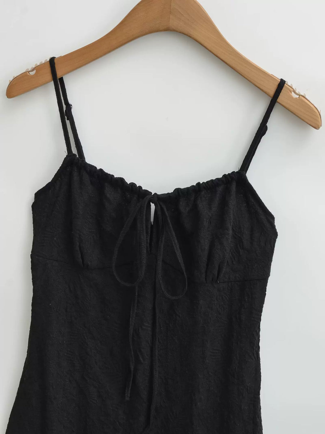 フラワーリーフテクスチャーキャミソールミニワンピース