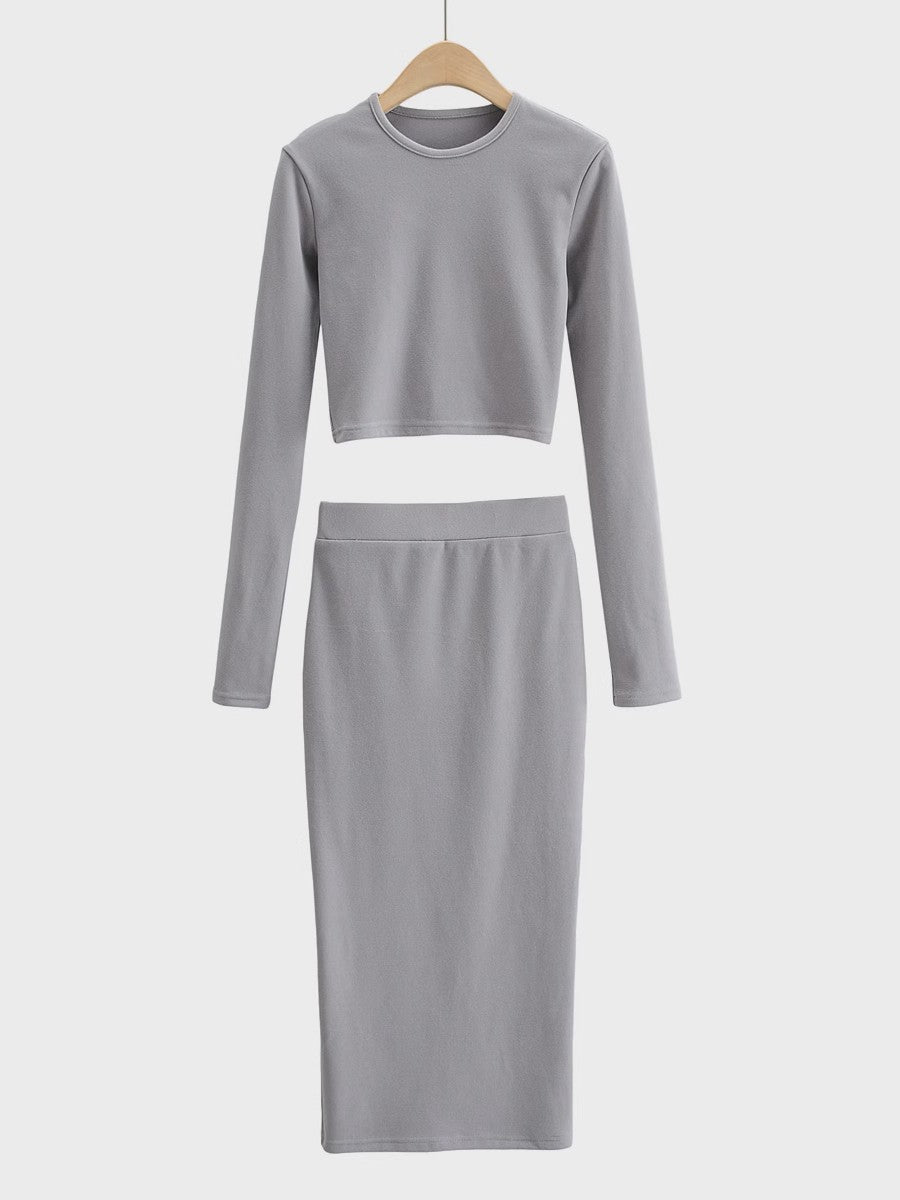 クロップドトップ＆ナロースカート セット