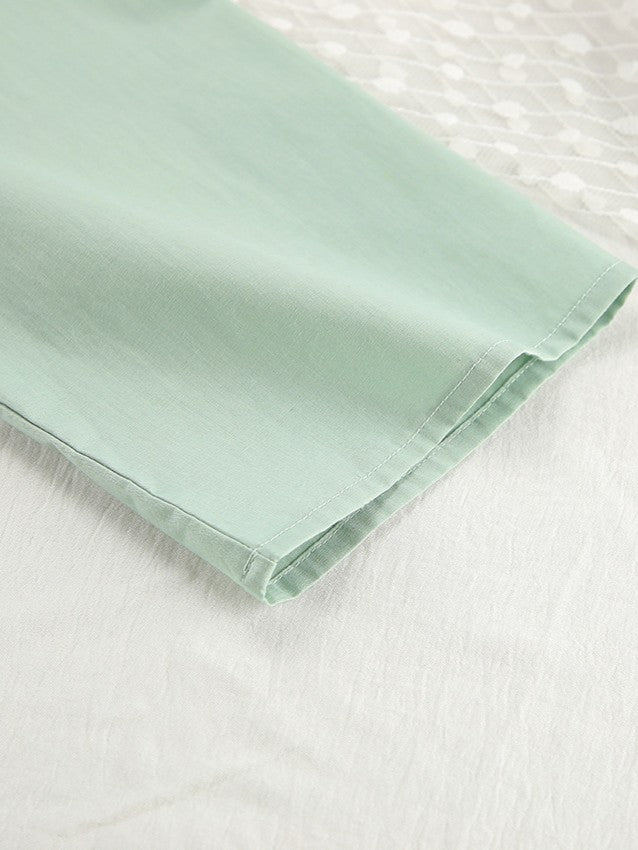 レースアップブラウスセージグリーンセットアップ