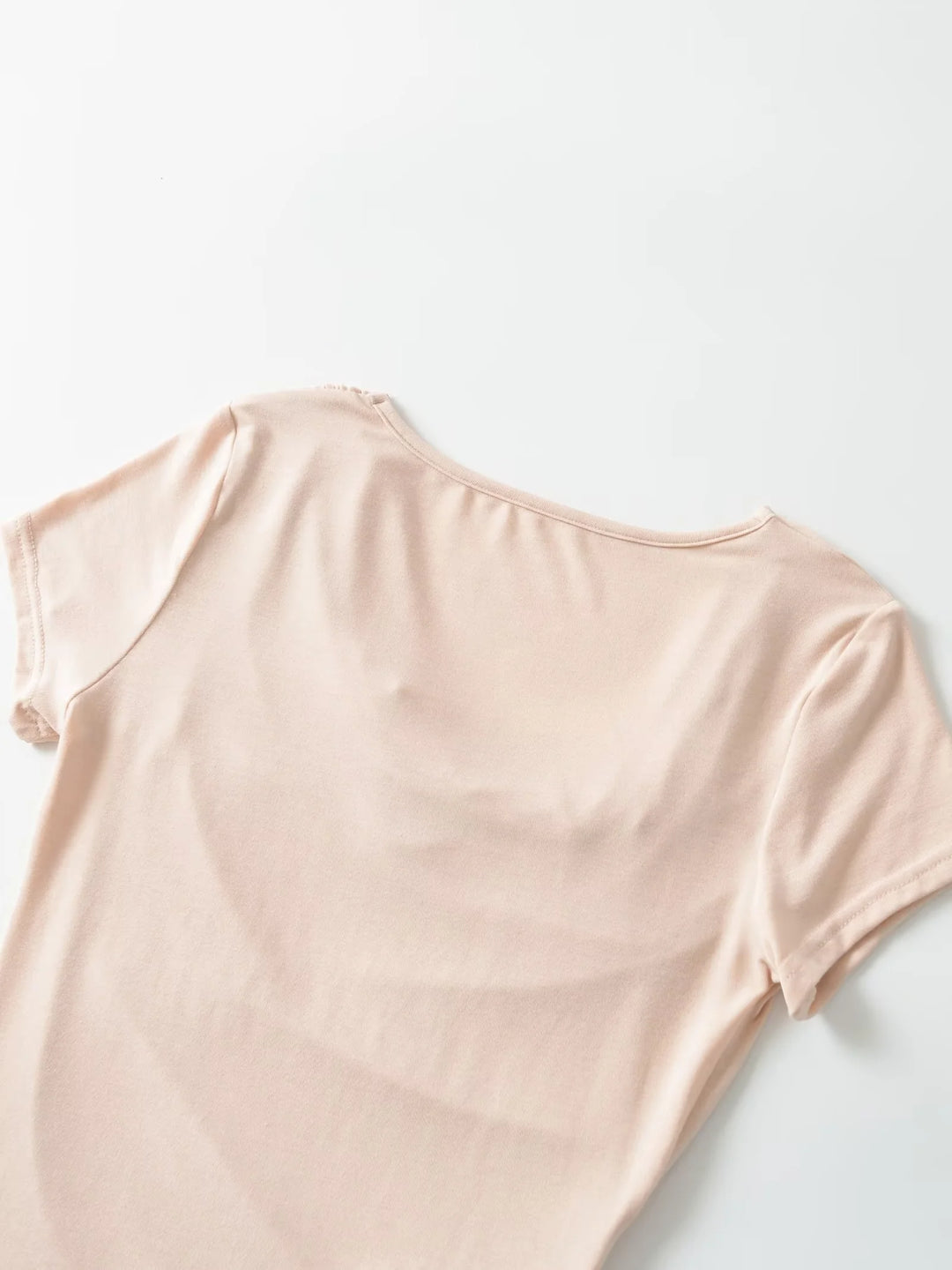 ドレープネックギャザーソフトTシャツ