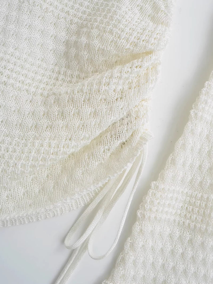 アシンメトリーシアーニットトップス