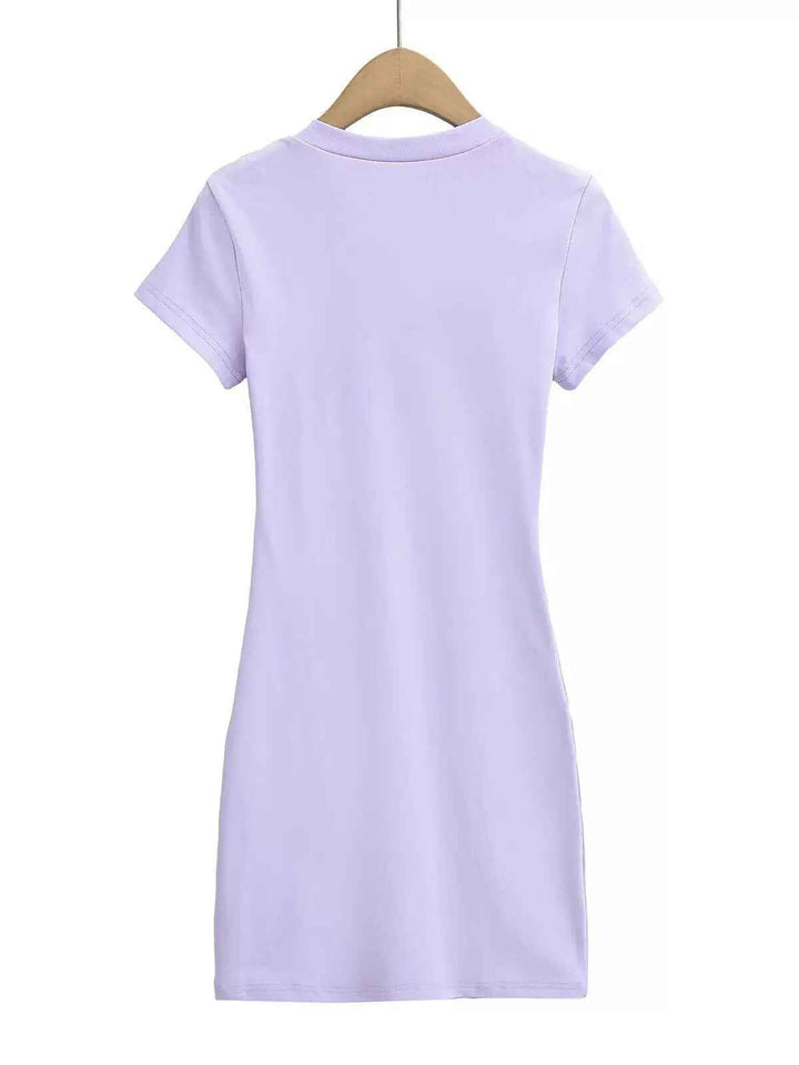 UネックTシャツミニワンピース