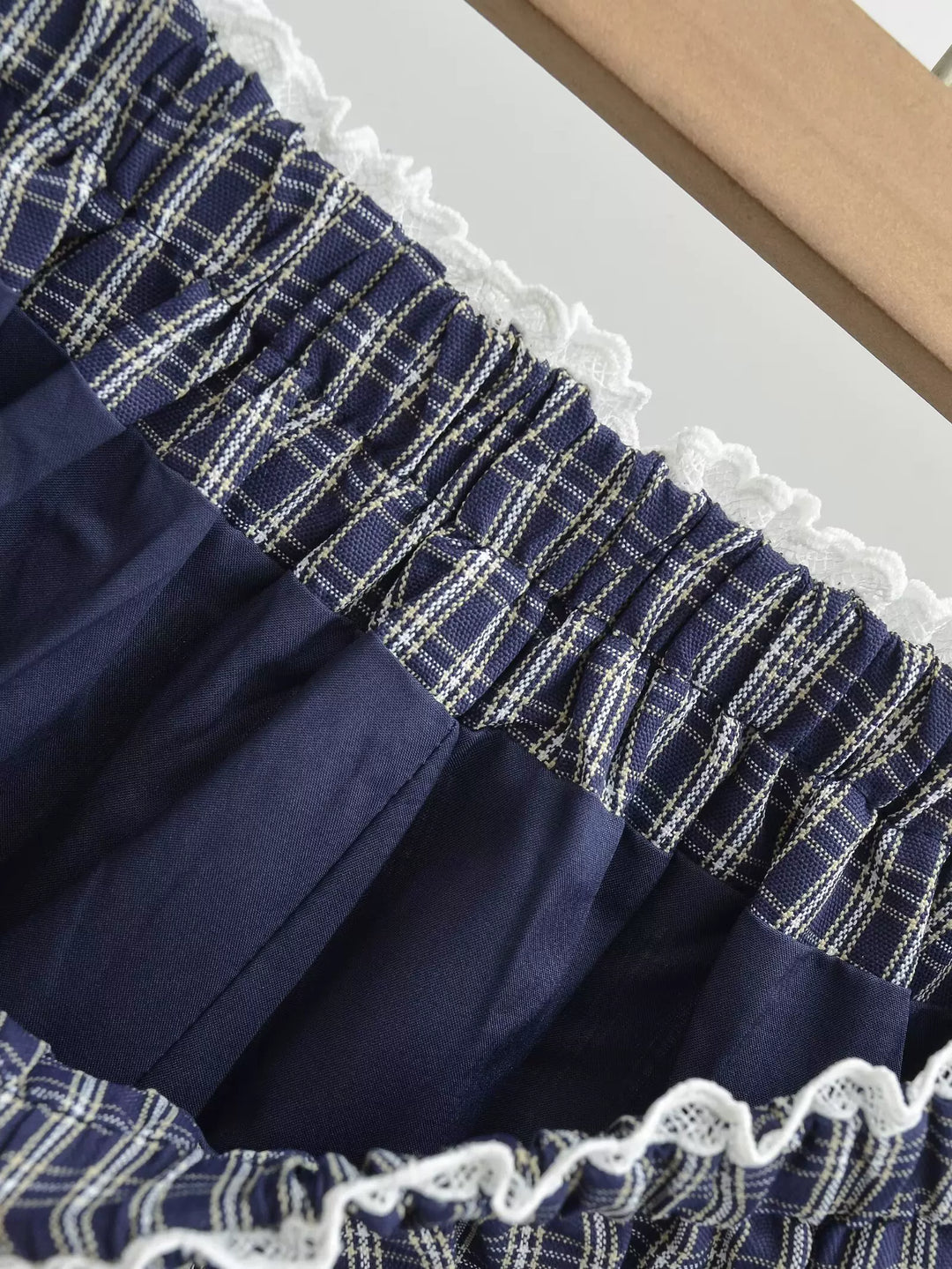 チェック柄フリルバルーンボクサーショートパンツ