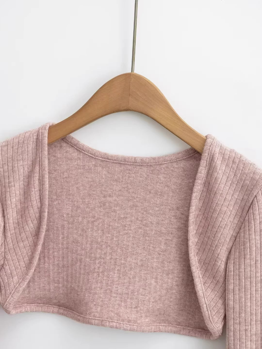 スリットスリーブリブニットボレロカーディガン