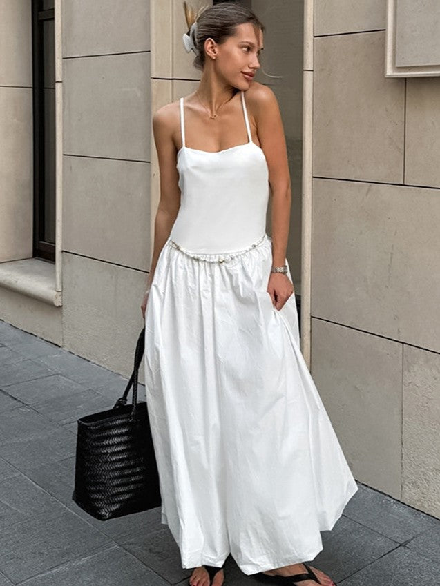 切り替えギャザーキャミソールワンピース