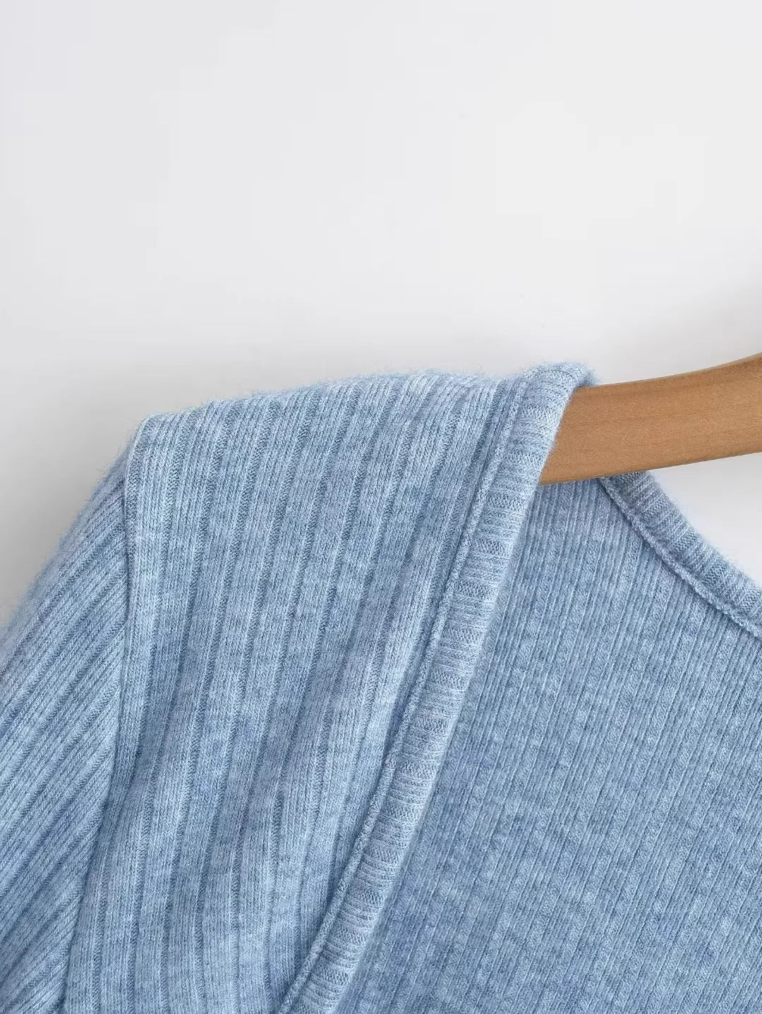 スリットスリーブリブニットボレロカーディガン