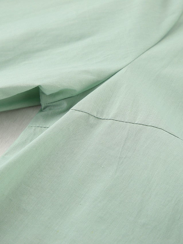 レースアップブラウスセージグリーンセットアップ