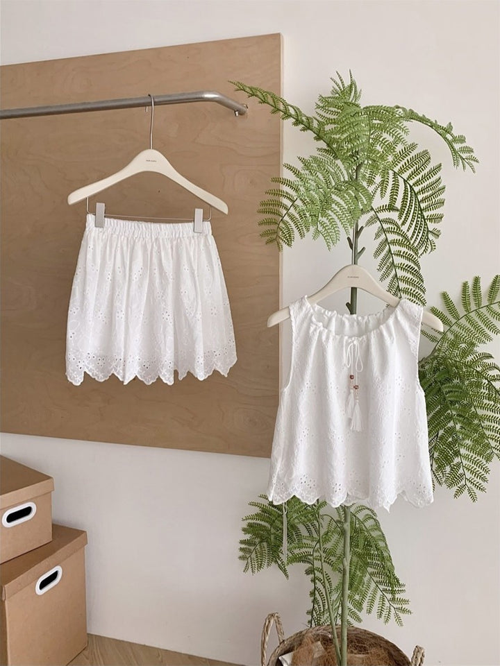 ビーズタッセルカットワークレースセットアップ