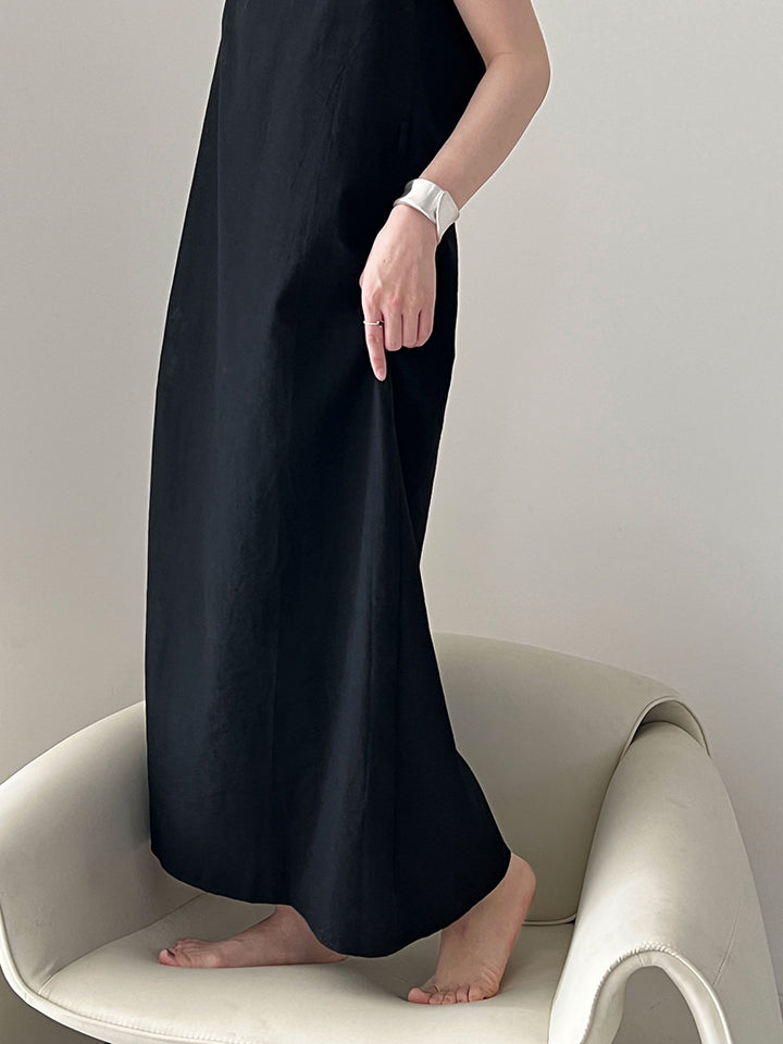 2WayVネックプリーツスリーブレスワンピース