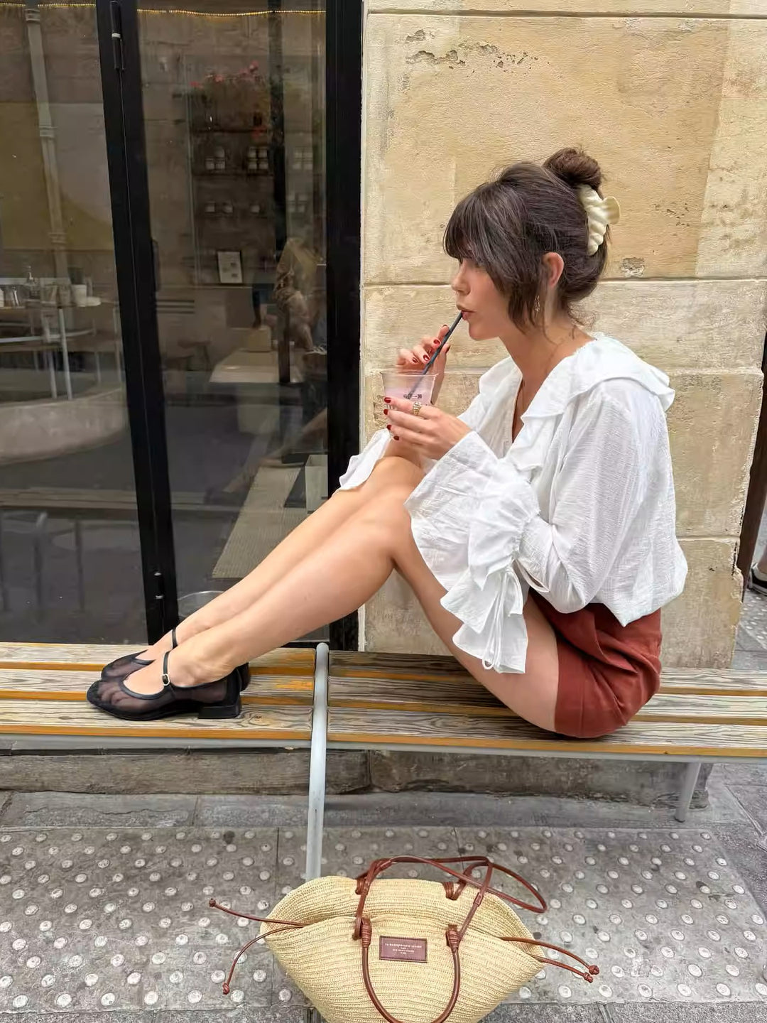 ティアードフリルスリーブブラウス