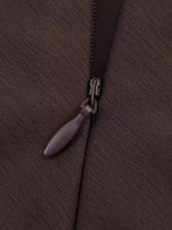 レーストリムスリットサテンミディスカート