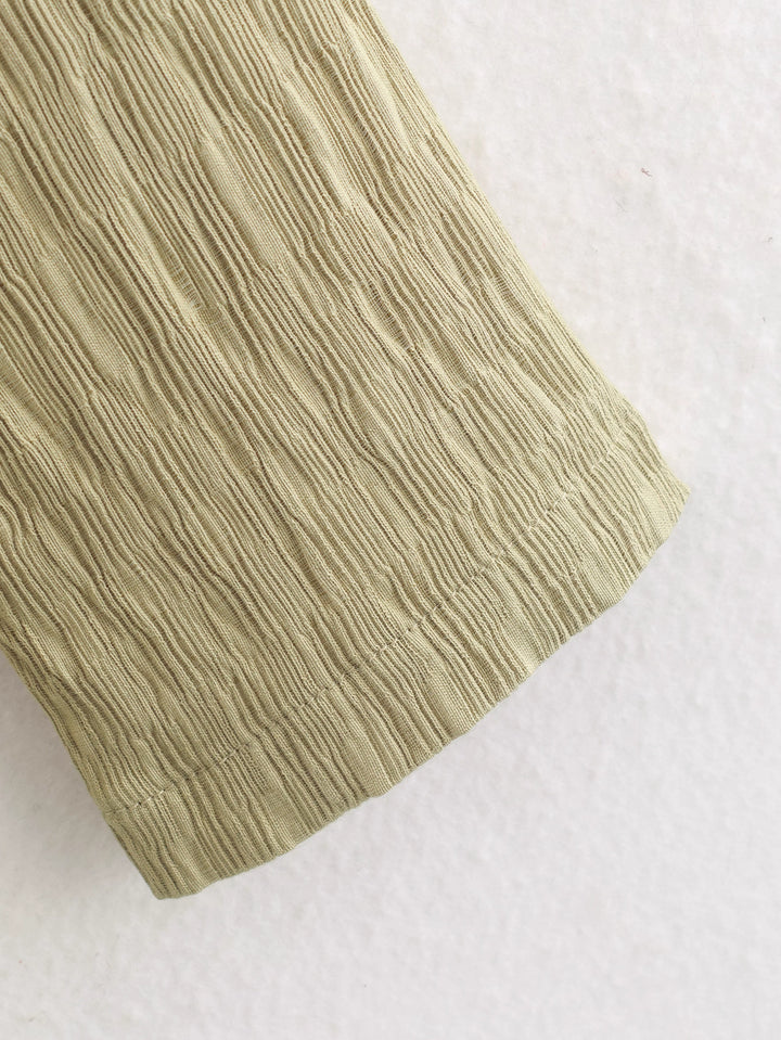 テクスチャーオープンカラーシャツパンツセット