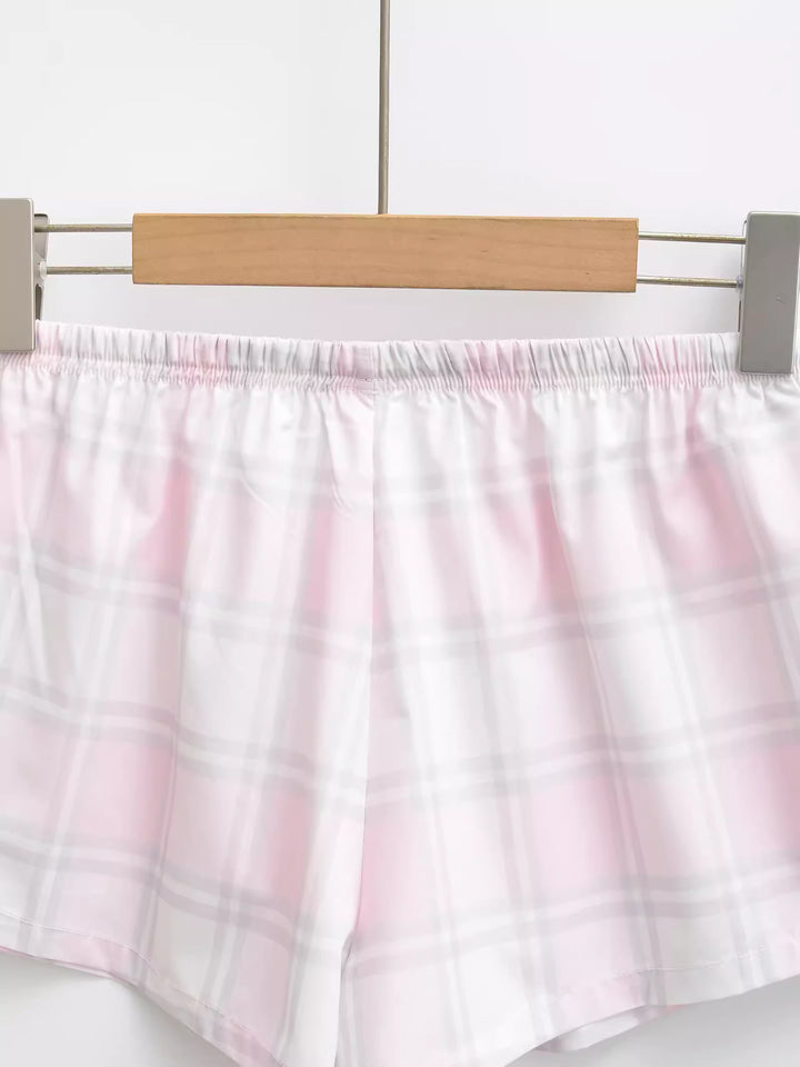 パステルチェックルームショートパンツ