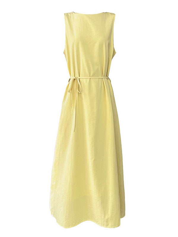 2WayVネックプリーツスリーブレスワンピース