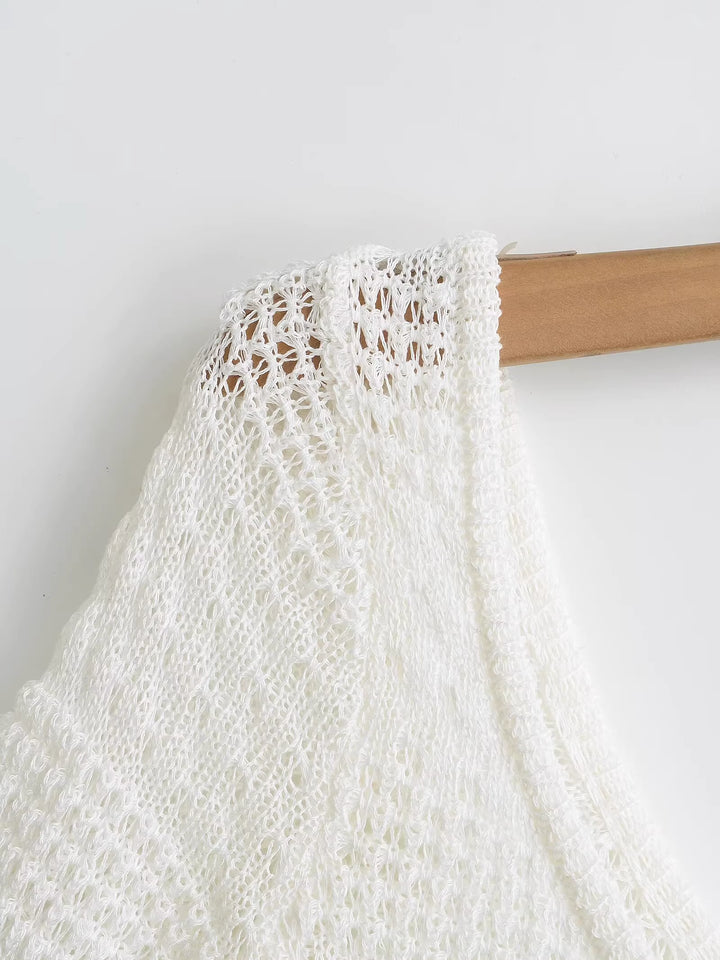 アシンメトリーシアーニットトップス