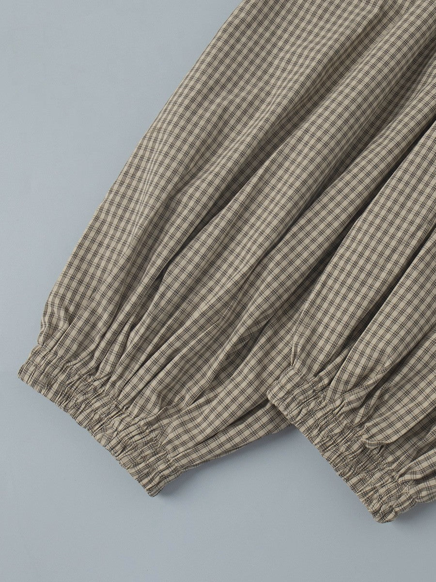 ギンガムワイドバルーンパンツ