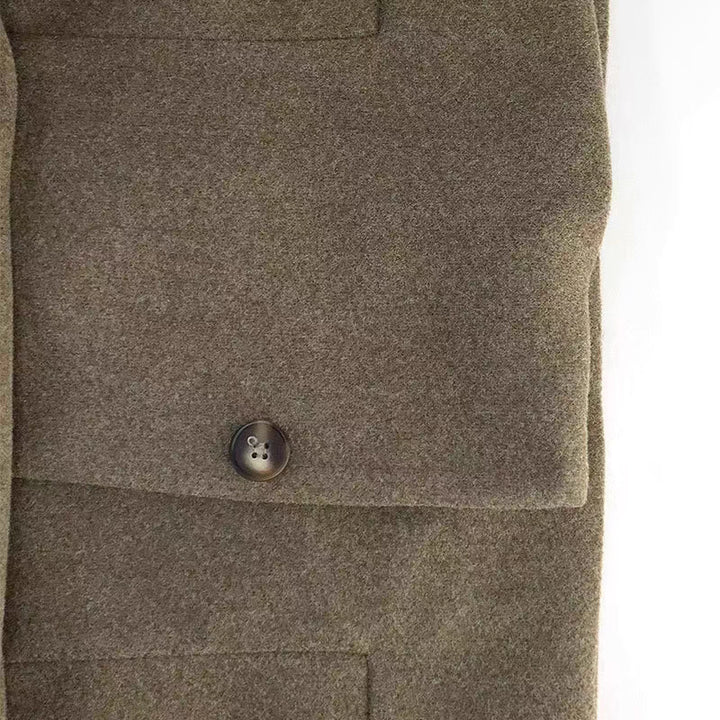 ノーカラーウールライクジャケット