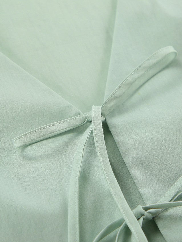 レースアップブラウスセージグリーンセットアップ