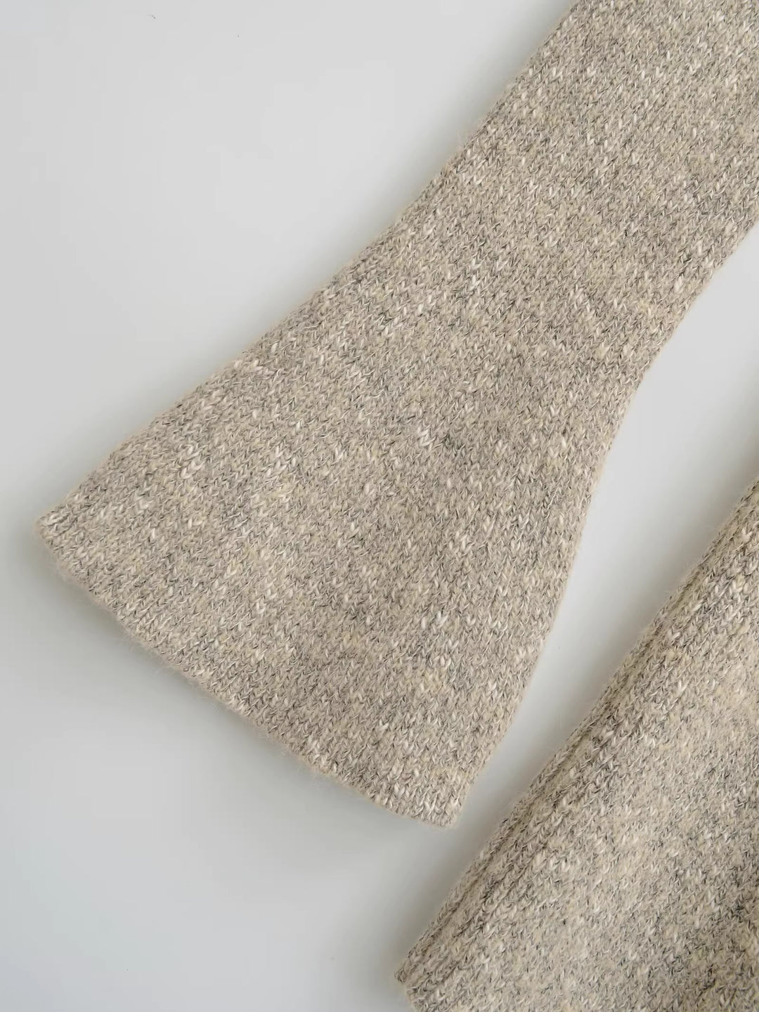 フレアスリーブメランジニットミニワンピース