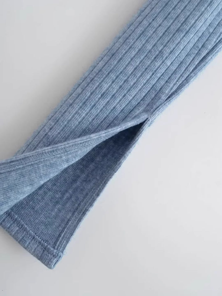 スリットスリーブリブニットボレロカーディガン