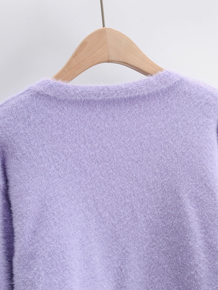 シャギーニットカーディガンアンサンブル