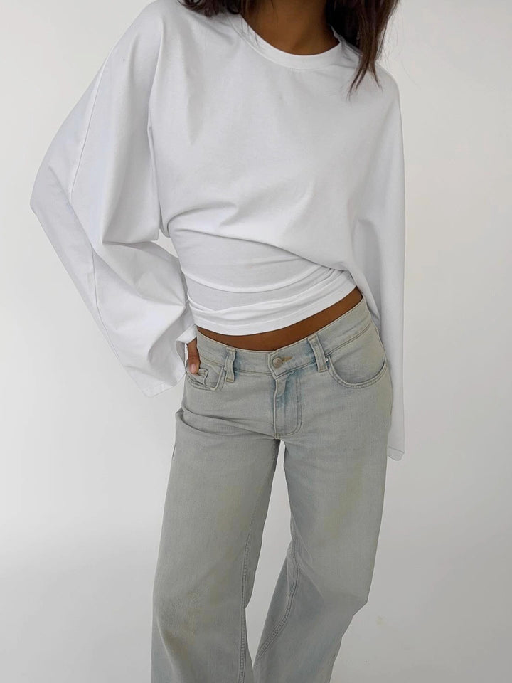 ワイドスリーブカットソートップス