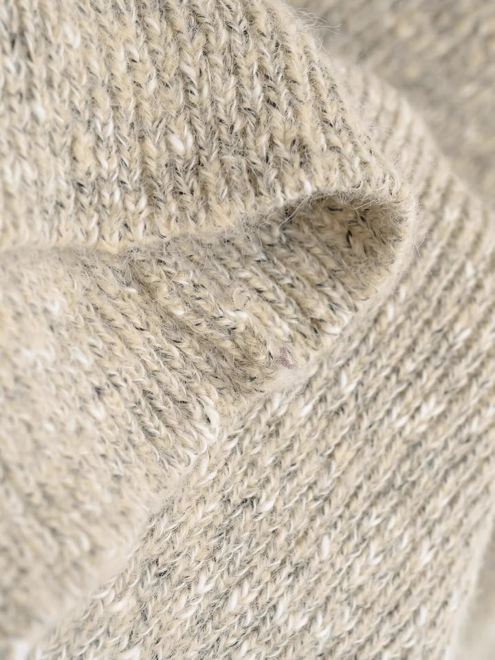 フレアスリーブメランジニットミニワンピース