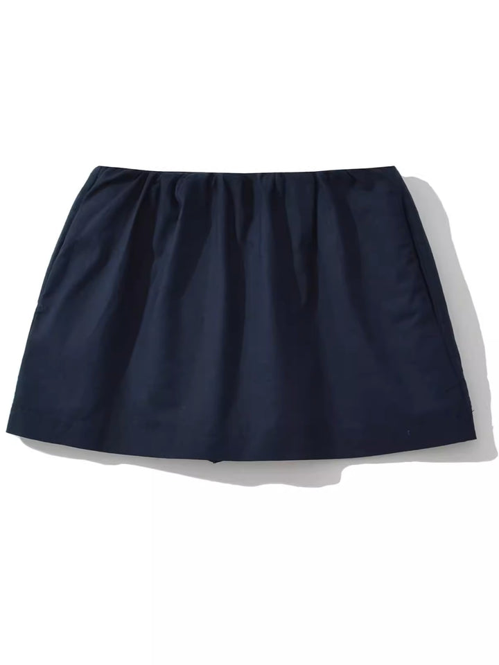 コットンリネンミニスコートショーツ