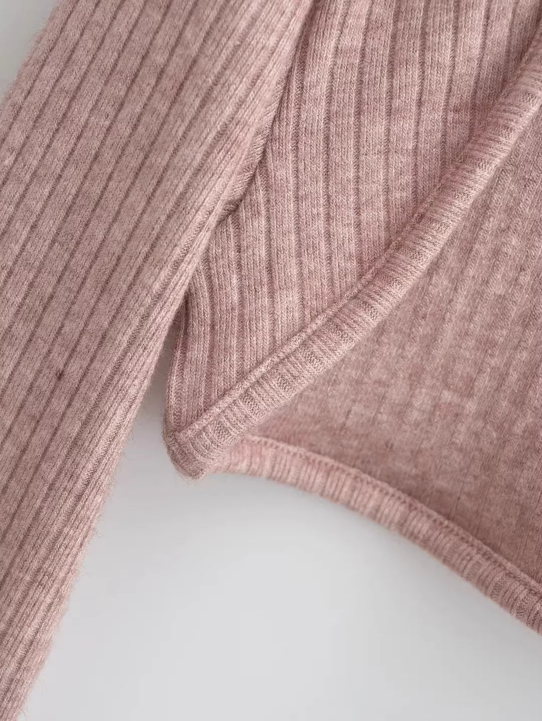 スリットスリーブリブニットボレロカーディガン