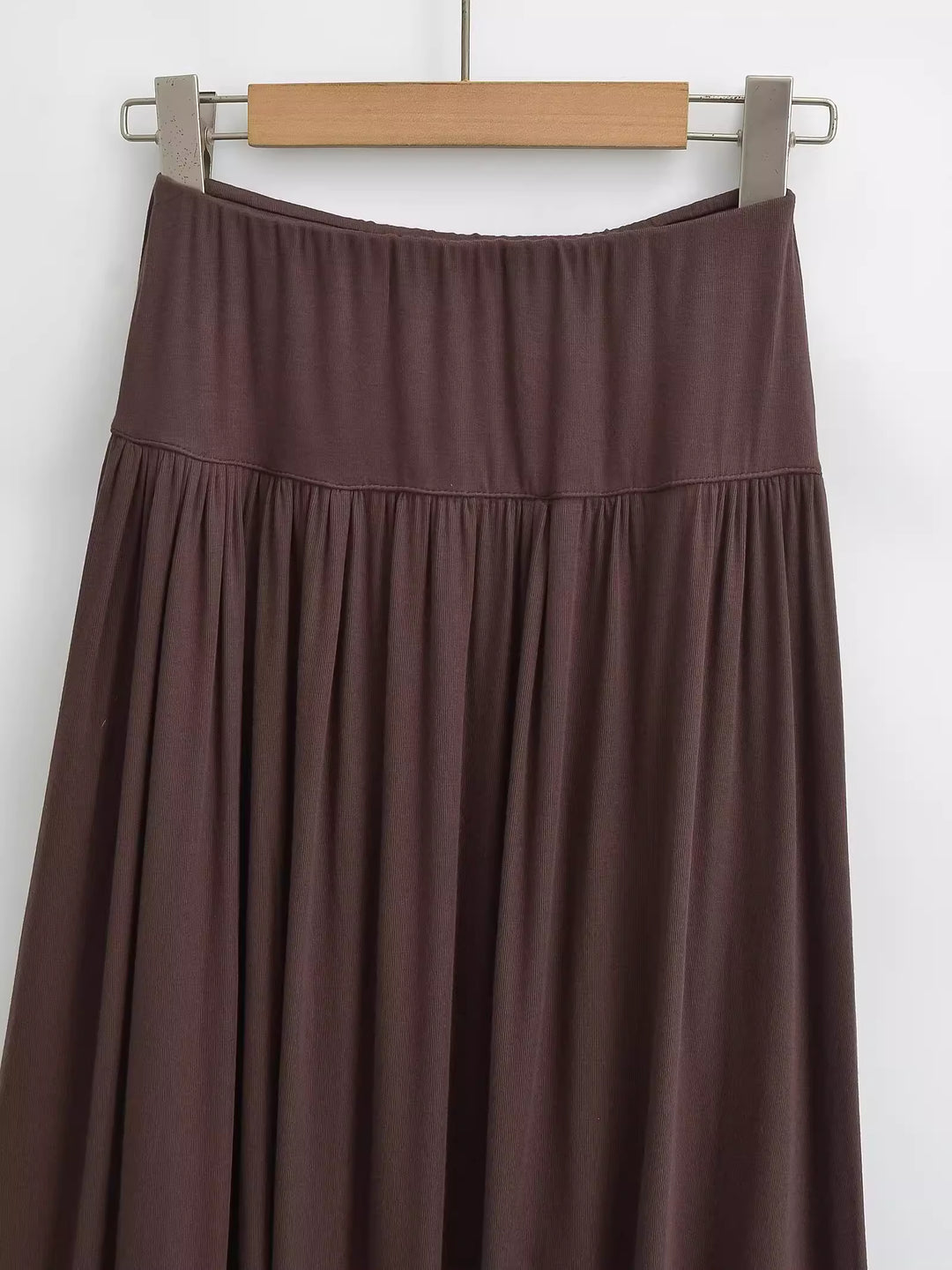 ヨーク切替ギャザーフレアロングスカート