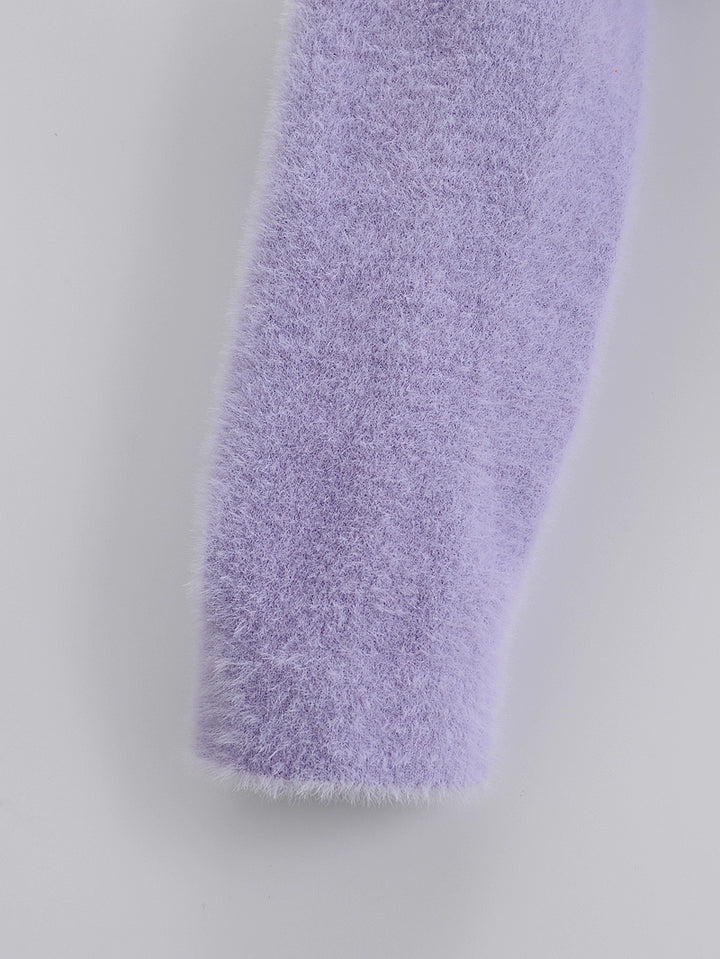 シャギーニットカーディガンアンサンブル