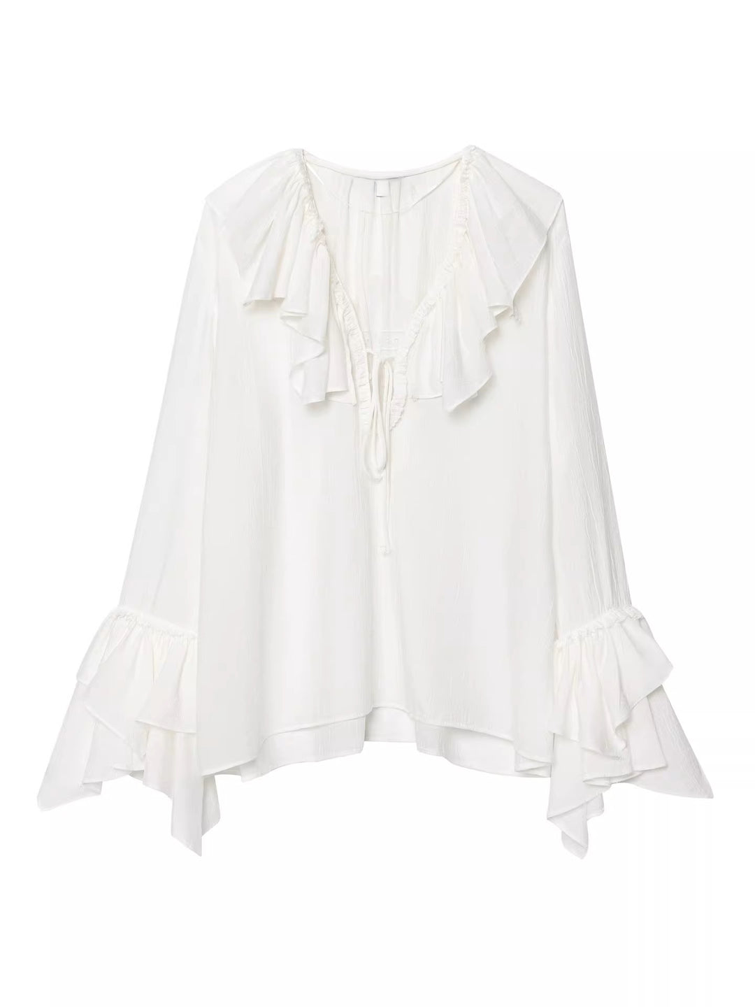 ティアードフリルスリーブブラウス