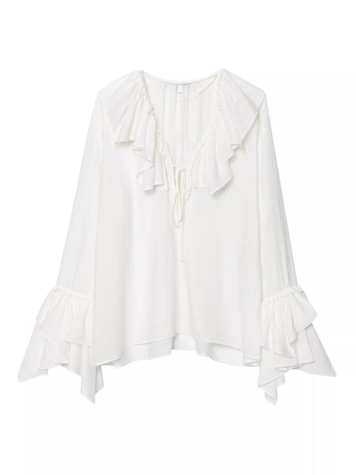 ティアードフリルスリーブブラウス