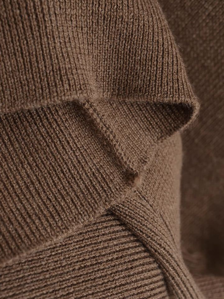 ノーカラーVネックジップカーディガン