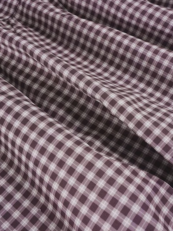 ギンガムチェックヨーク切り替えロングスカート