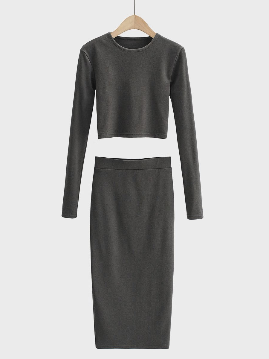 クロップドトップ＆ナロースカート セット