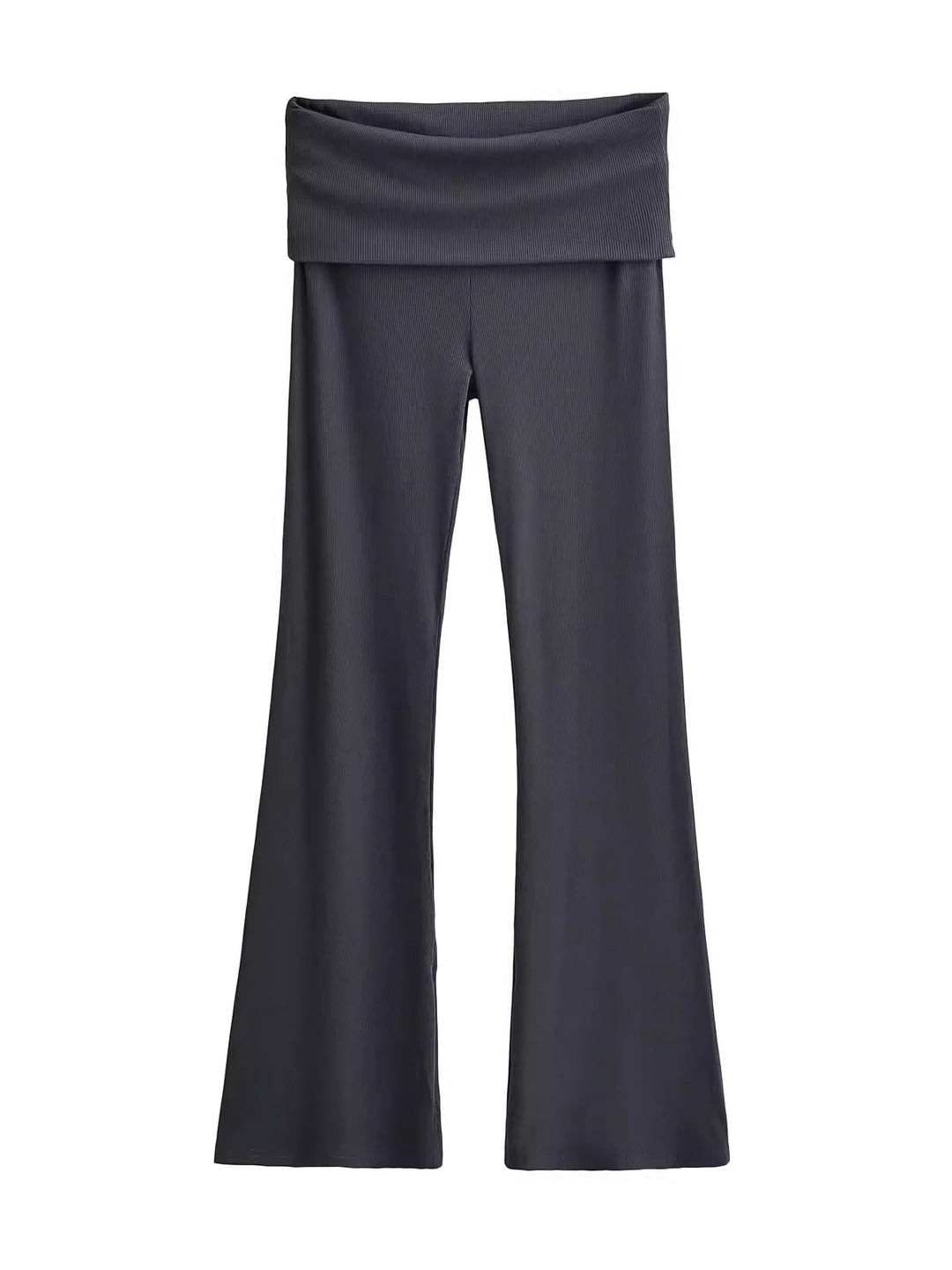 ワイドフォールドオーバーリブフレアパンツ