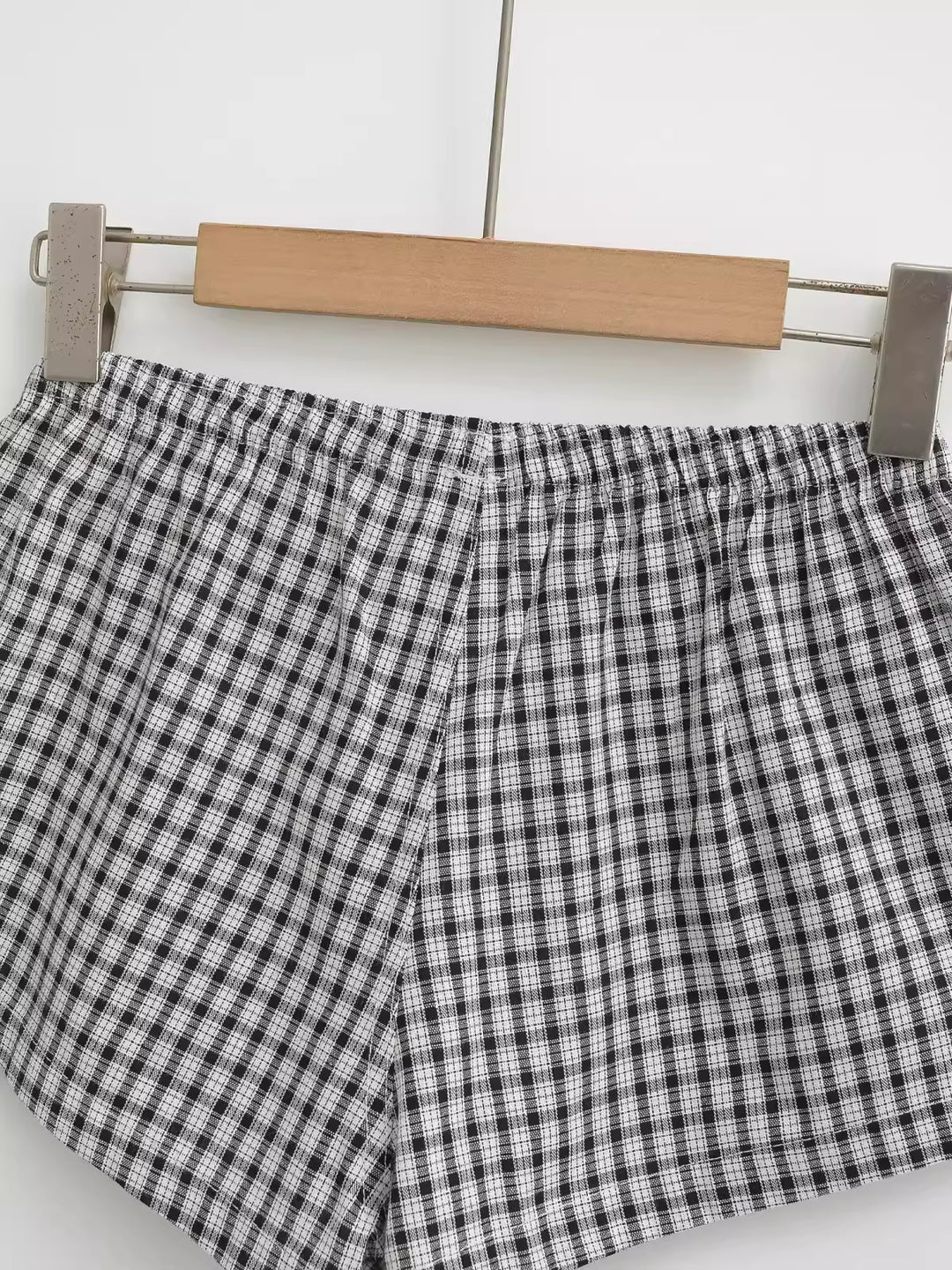 チェック柄コットンショートパンツ