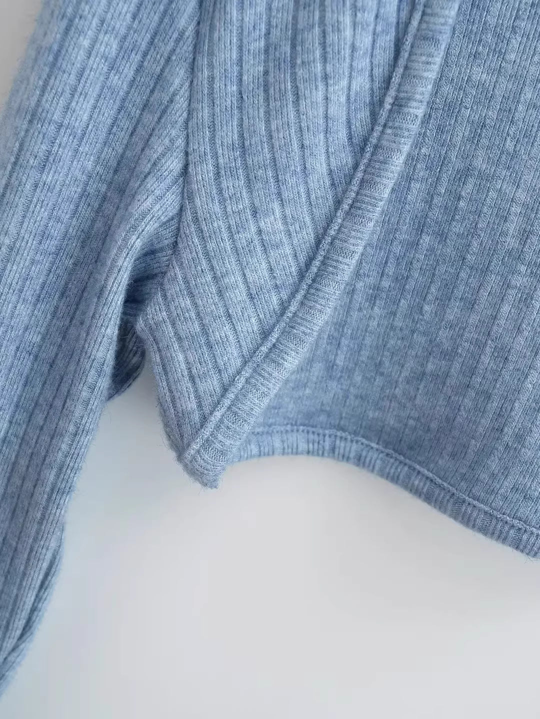 スリットスリーブリブニットボレロカーディガン